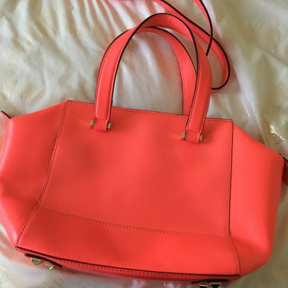 Kate Spade 2 Park Avenue Small Beau Bag Leather Satchel purse pink PLZ READ - Picture 4 of 16